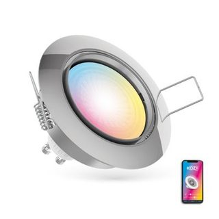 Ampoule LED connectée KOZii, éclairage blancs + couleurs, GU10 Spot encastrable aluminium brossé orientable 5W