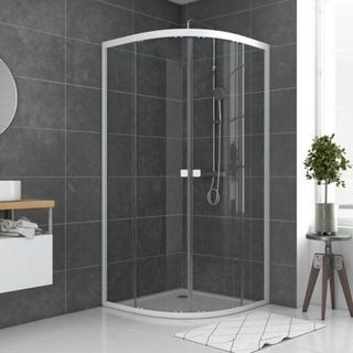 Porte de douche en angle circulaire blanc Galedo Spot 90 x 90cm