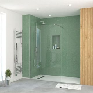 Paroi de douche à l'italienne H.195 x l.120 cm, ép. 5 mm, profilé chrome, Galedo Essentiel