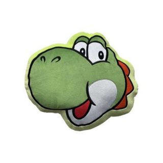 Coussin 3D - MARIO BROS - Visage Yoshi - Microfibre - 40 cm