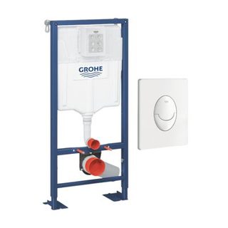 Bâti-support WC autoportant GROHE Solido avec plaque de commande Skate Air blanche