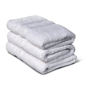 LOVELY HOME Lot de 3 serviettes de bain 50 x 100 cm coton 500 g/m2 blanc uni