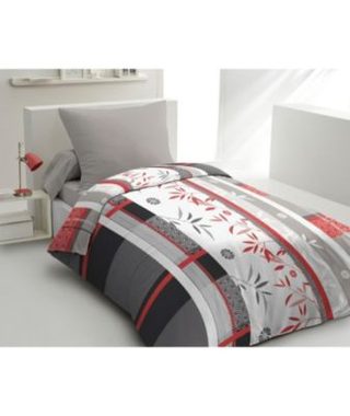 Parure de lit microfibre - HOME LINGE PASSION - SHIZUOKA - Housse 140 x 200 cm + 1 taie d'oreiller 63 x 63 cm - Bleu