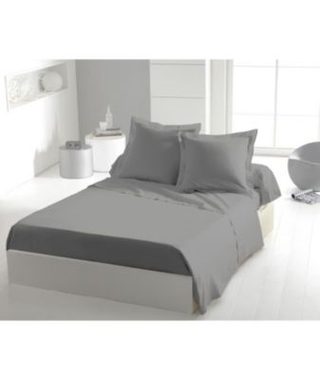 Drap plat - HOME LINGE PASSION - 180 x 290 cm - 1 personne - Gris clair