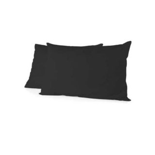 HOME LINGE PASSION Lot de 2 taies microfibre 50 x 70 cm noir mate