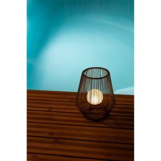 Lanterne solaire ajourée- Hauteur 30,5cm- Diamètre 25,8cm- LED blanche- 10 Lumens- Eclairage extérieur Jardin