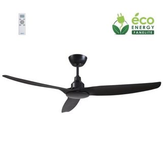 Fanelite - Ventilateur de plafond 132 cm noir FANDC52N-BK - Moteur DC 18W - 3 pales - SANS LUMIÈRE - Silencieux
