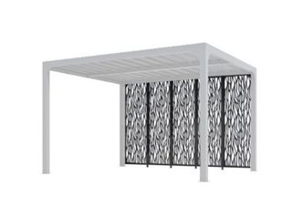 Côté moucharabieh acier gris 3,60 m pour pergola bioclimatique Habrita PER3630BI et PER3660BI