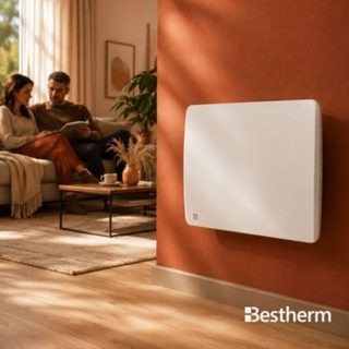 Radiateur électrique fixe à inertie sèche céramique 1000W BESTHERM ARIA horizontal blanc