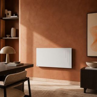 Radiateur électrique fixe à inertie sèche céramique 2000W BESTHERM SPARK horizontal blanc NF
