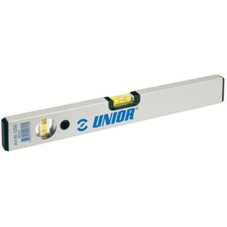 Niveau a bulle aluminium UNIOR 600 mm argent anodise vials jaunes