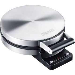 Gaufrier rabattable Graef HE80 en acier inoxydable mat, 850 W, 6 niveaux de brunissage