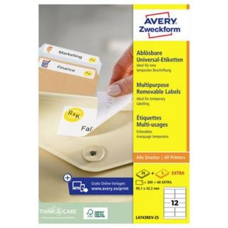 Etiquettes universelles Avery Zweckform L4743REV-25 99,1 x 42,3 mm, 30 feuilles A4