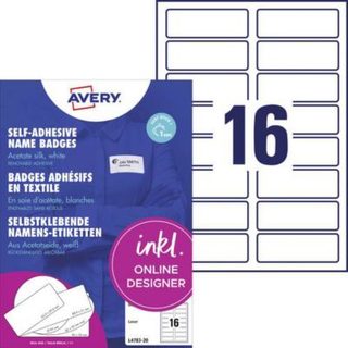 Avery-Zweckform L4783-20 étiquettes badges 88,9 x 31 mm - 320 pcs sur 20 feuilles A4, acétate de cellulose