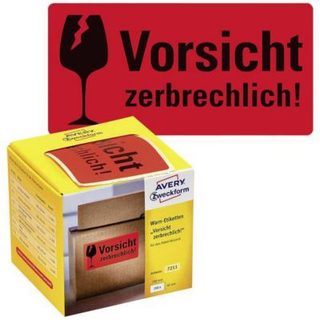 Étiquettes d'avertissement 100 x 50 mm rouge fluo, 200 pcs sur rouleau avec distributeur en carton