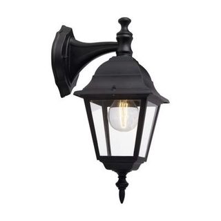 BRILLIANT - NEWPORT applique exterieure - descendante - coloris noir - metal/verre E27 1x60W