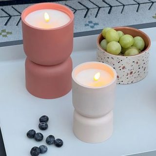 Lampe à poser bougie LED Lovere beige IP44 H.14cm Brilliant