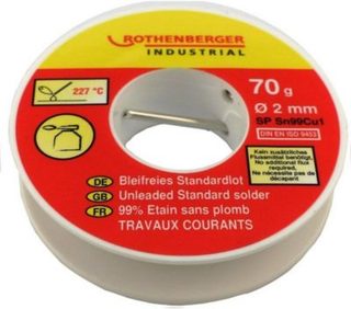 Bobine d'étain pour tous matériaux 70 g, Ø 2 mm Rothenberger