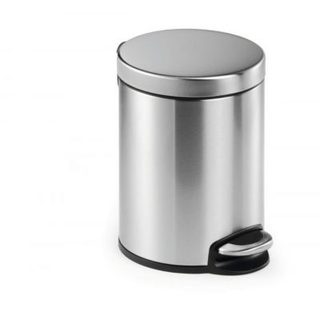 Poubelle ronde à pédale en acier inoxydable 5 litres