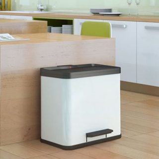 Hailo Poubelle à pédale Oko Duo Plus Taille L 17+9 L Blanc 0630 230