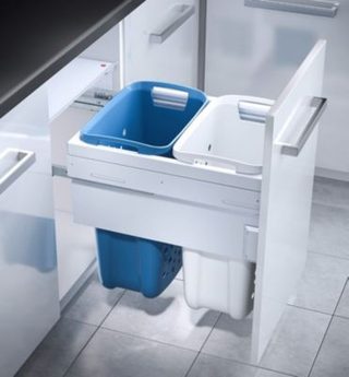 Double panier à linge encastrable 66L Hailo Laundry Carrier 500