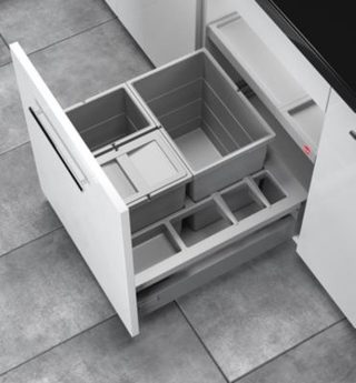 Poubelle de cuisine encastrable pour meuble coulissant 34L Hailo Separato K 500