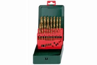Jeu de Forets Métal HSS 19 Pièces TiN DIN 338 avec Tige Cylindrique