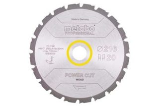 Metabo Lame Pro "Power Cut Wood" HW/CT 216x30, 20 WZ -5 degrés  pour scie circulaire