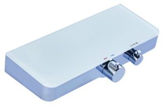SCHÜTTE OCEAN mitigeur thermostatique douche avec tablette, chromé/blanc