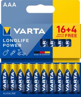 Pile alcaline AAA LR3 Varta Longlife Power, lot de 20