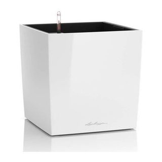 Pot de fleur LECHUZA Cube Premium 40 - kit complet, blanc brillant