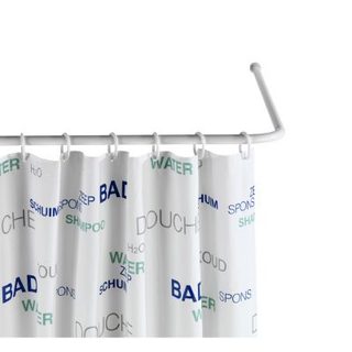Barre d'angle de douche en aluminium Blanc, H. 81 cm