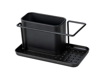 Porte éponge et ustensile de cuisine en métal noir Orio