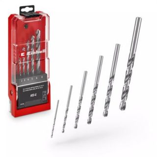 Einhell Coffret forets HSS-G - 6 pièces - acier rapide - D. 3-8mm - affûtage précis