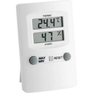 Thermo-hygromètre numérique blanc TFA Dostmann 30.5000.02 - température, humidité, heure, alarme