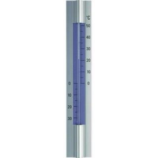 Thermomètre intérieur et extérieur TFA Dostmann 12.2045 - boîtier aluminium argent, affichage gradué bleu