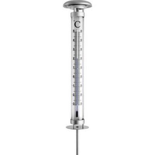 Thermomètre solaire de jardin TFA Solino argent avec tige 1205 mm modèle 12.2057