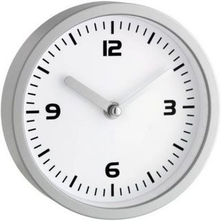 Horloge murale quartz TFA Dostmann 60.3012 argent 16 cm, cadran blanc