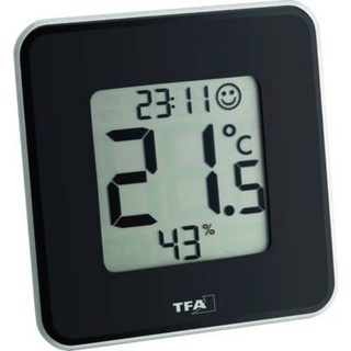 Thermo-hygromètre numérique Style noir - affichage grand format et fonction min/max