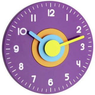 Horloge murale quartz 60.3015.11 lilas 23 cm, design graphique multicolore