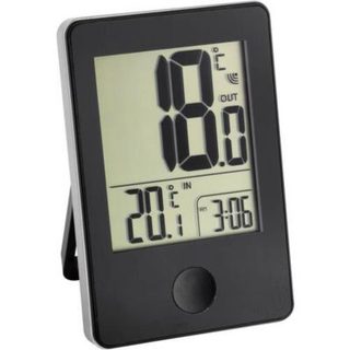 Thermomètre sans fil avec horloge TFA Dostmann 30.3051.01, noir