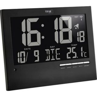Horloge murale numérique radiopilotée DCF77, 185 x 230 x 31 mm