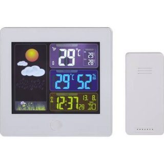 Station météo radiopilotée numérique 35.1133.02 blanc - écran couleur, DCF-77, capteur sans fil