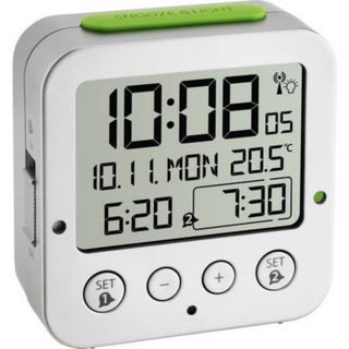 Réveil radiopiloté TFA Dostmann 60.2528.54, argent