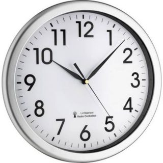 Horloge murale radiopilotée TFA Dostmann CORONA 30,8 cm, éclairage LED vert