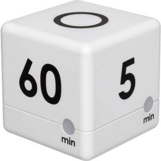Minuteur Cube numérique TFA Dostmann 4 durées préprogrammées, blanc