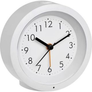 Réveil analogique quartz TFA Dostmann 60.1029.02 blanc, alarme avec répétition, rétroéclairage automatique