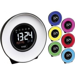 Réveil numérique TFA Dostmann 60.2023.02 à quartz, grand écran LED multicolore, affichage température et snooze