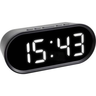 Réveil à quartz TFA Dostmann 60.2025.01 noir avec affichage LED