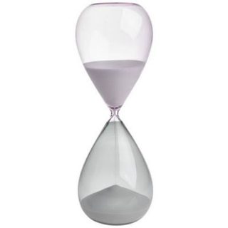 TFA Dostmann sablier en verre gris et rose, minuterie analogique 60 minutes, 30 cm